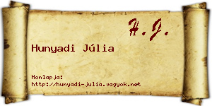 Hunyadi Júlia névjegykártya